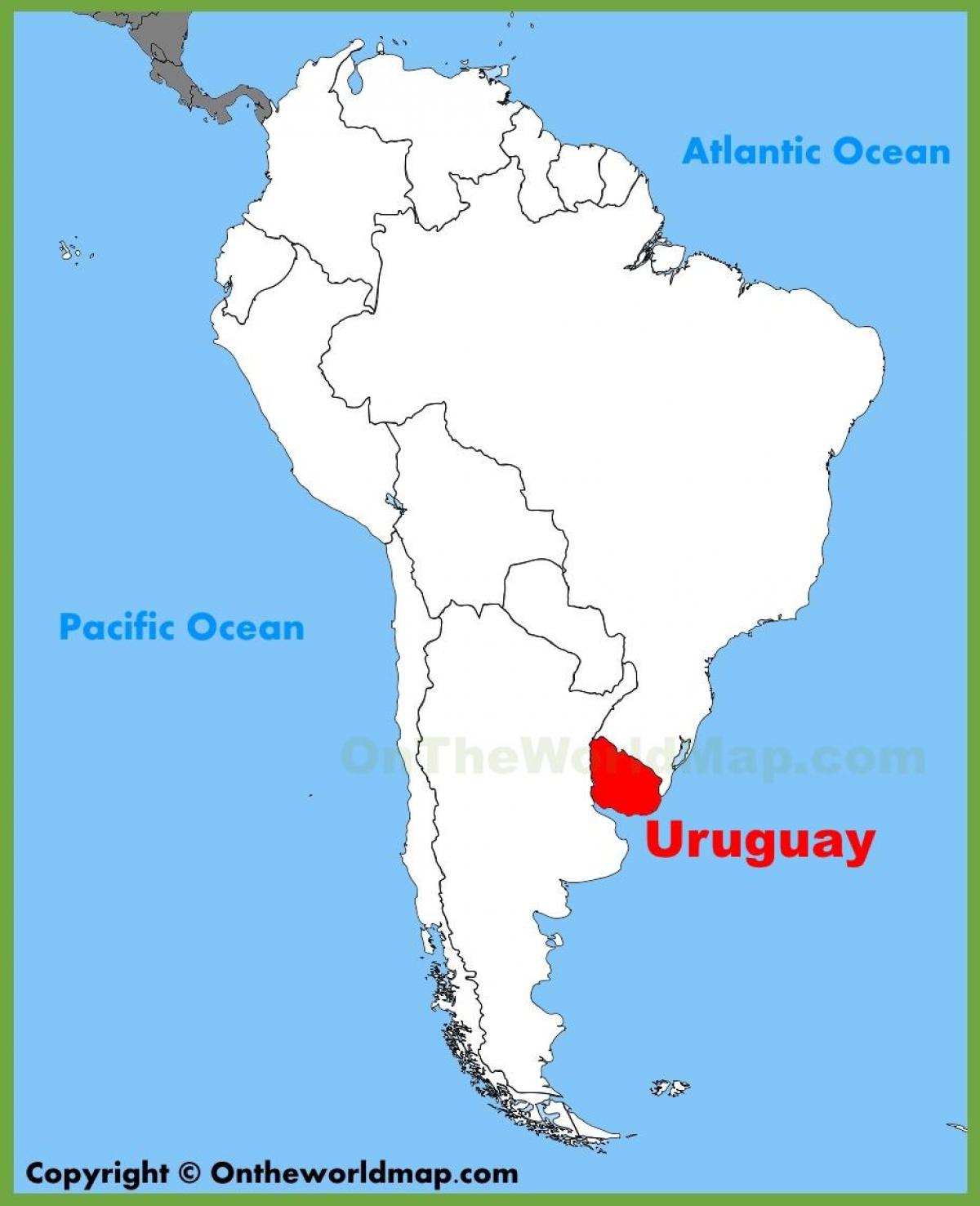 Carte de l'Uruguay en amérique du sud