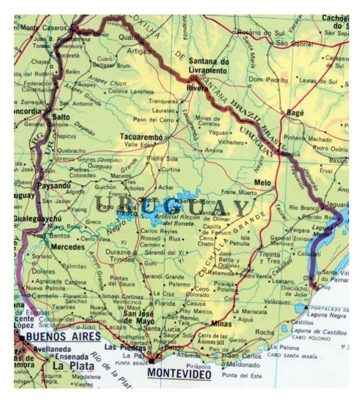 carte de l'Uruguay