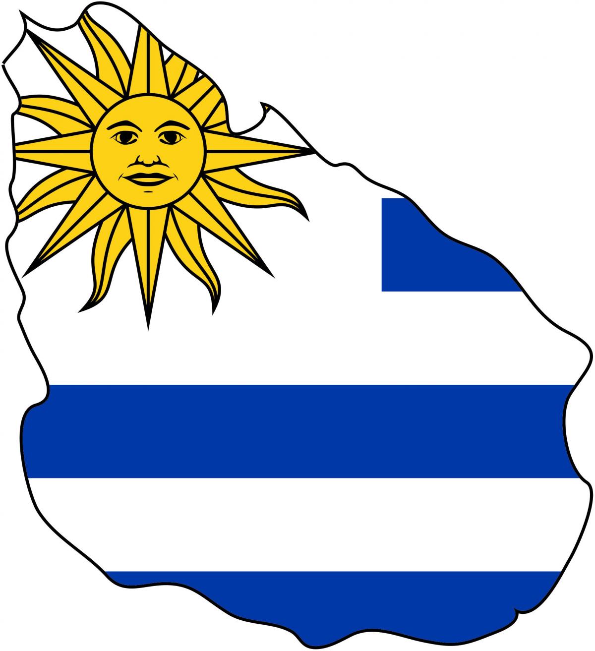 Carte de drapeau de l'Uruguay