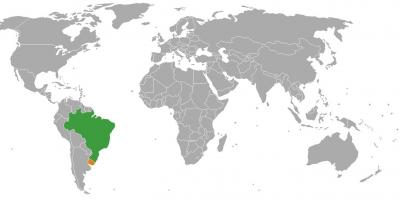 L'Uruguay emplacement sur la carte du monde