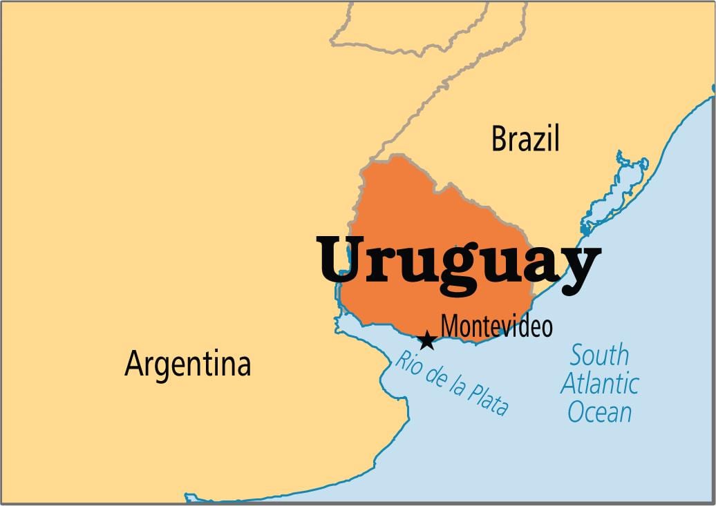 L'Uruguay capital de la carte
