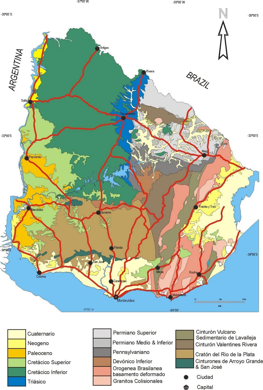 Carte de l'Uruguay climat 