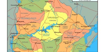 Carte de l'Uruguay politique